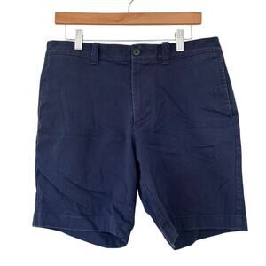 J. Crew Mercantile Flex Navy Blue Chino Flat Front Shorts Sz 33
